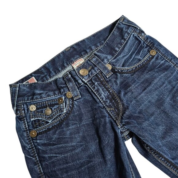 True Religion Jeans Womens 29 Billy Big QT Dark Wash Low Rise Boot Made In USA - Picture 7 of 11